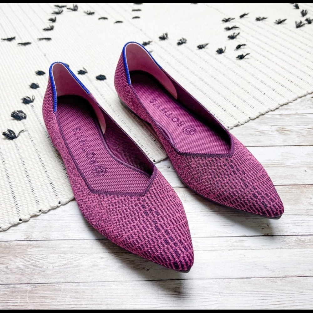 Rothy’s Rare Fig Python Print Point Flats Slip On… - image 2